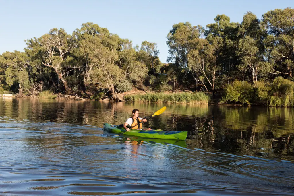 There are plenty of ways to get out on the water on the Murray River in Echuca, including kayaking