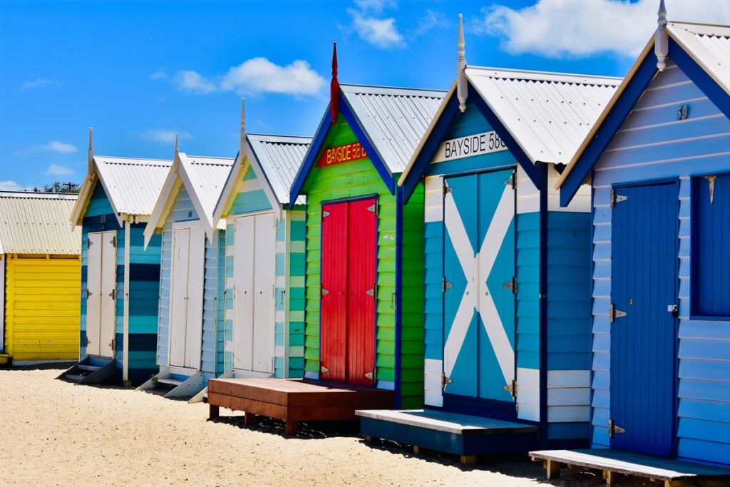 The Brighton Beach bathing boxes are one of Melbourne's most iconic sights