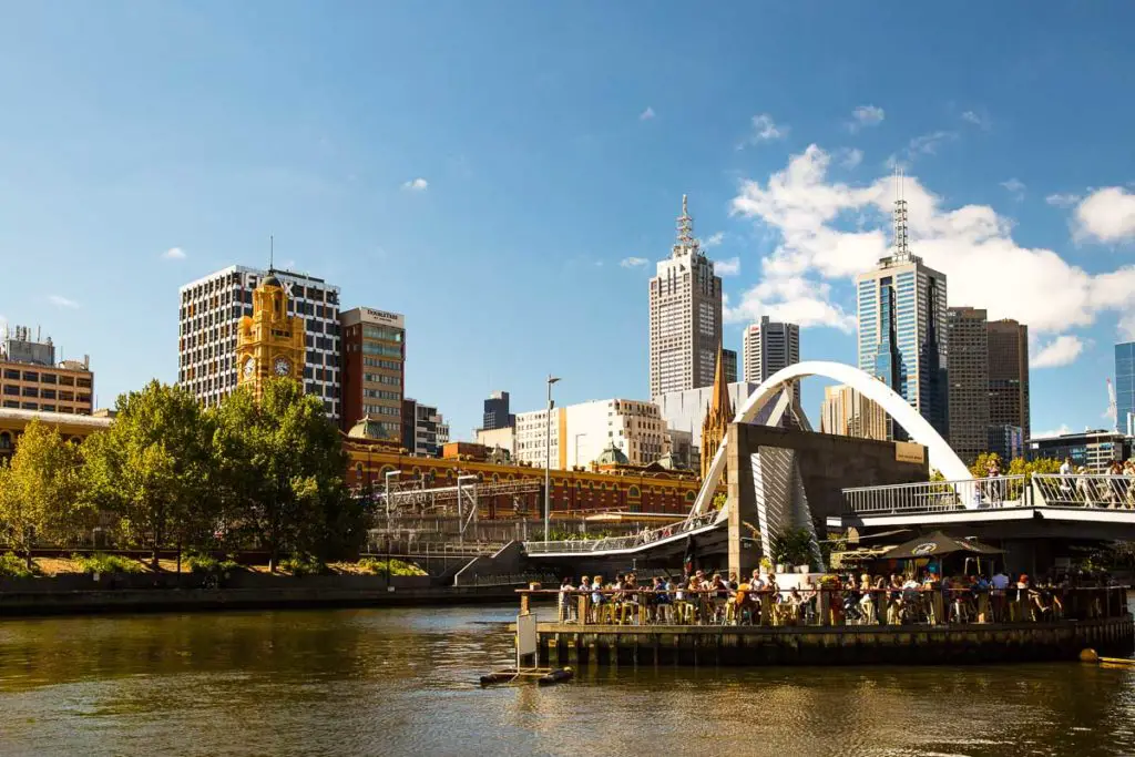 Ponyfish Island is a fun bar and cafe in the middle of the Yarra River in Melbourne