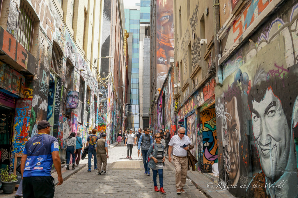 Melbourne is famous for its street art and laneways are covered with art from famous street artists