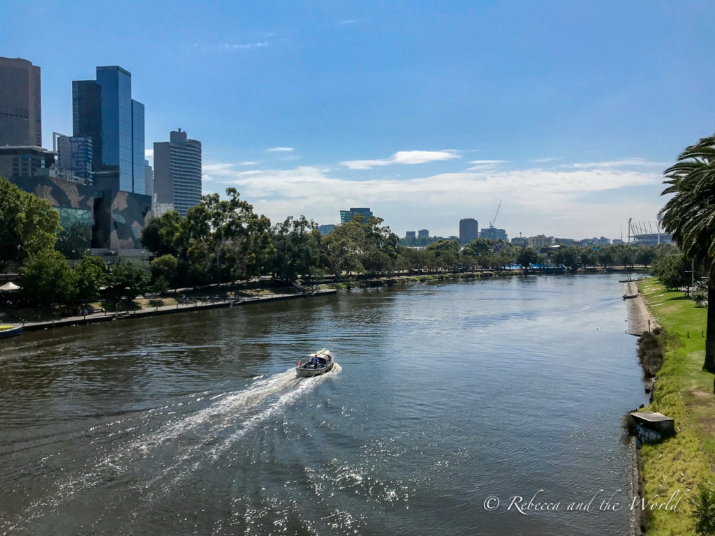 The Yarra River runs through Melbourne, and it's one of the best places to go in Melbourne for a peaceful stroll