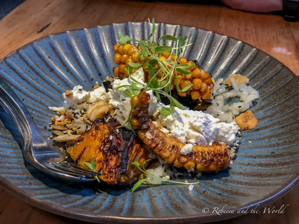 One of the inventive vegetarian dishes at Transformer, a vegetarian restaurant in Melbourne
