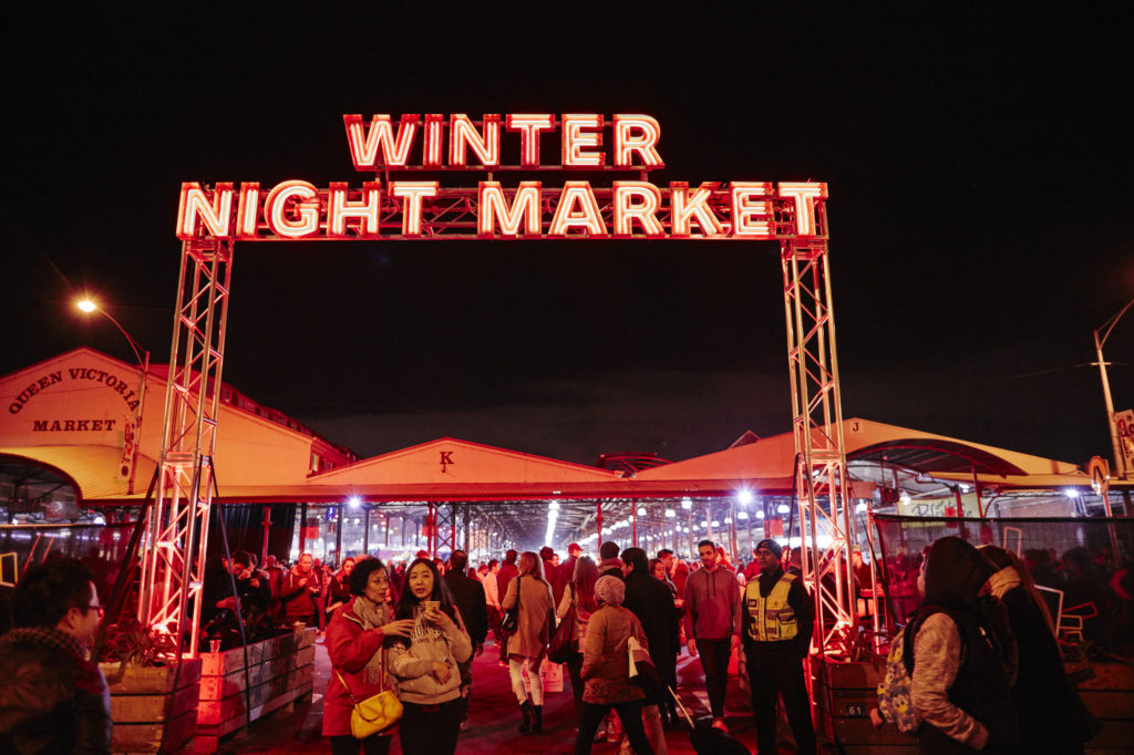 The Queen Victoria Night Market is a one of the best Melbourne winter activities - you can try food and listen to music.