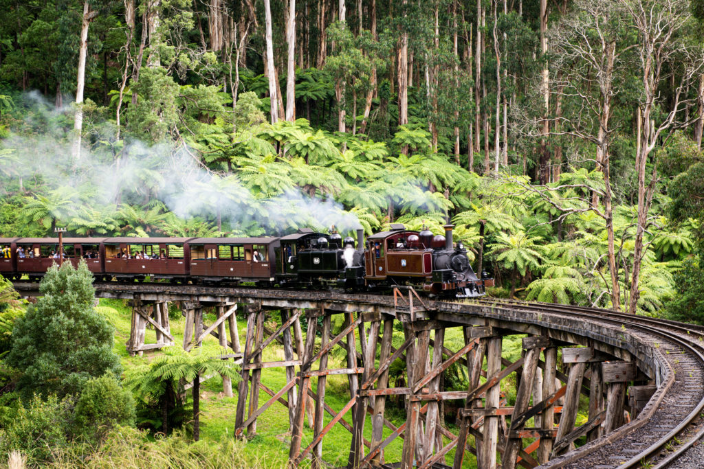 Riding Puffing Billy is one of the best things to do in Melbourne with kids