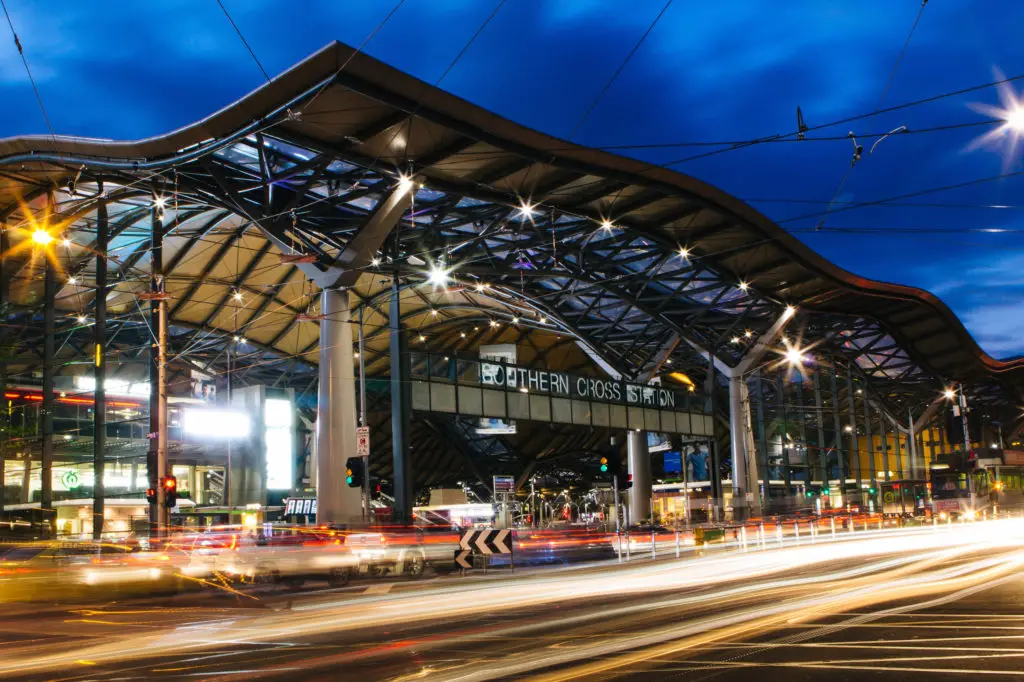 Southern Cross Station is one of the Melbourne public transport hubs