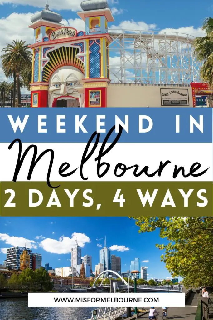 Planning a weekend in Melbourne? You can pack plenty in to 2 days in Melbourne. Check out these four Melbourne itineraries for ideas. | Weekend in Melbourne | 2 Days in Melbourne | Melbourne | Australia | Visit Melbourne | Melbourne Itinerary | Things To Do in Melbourne | What To Do in Melbourne | Melbourne Travel Guide | Melbourne Tourist Attractions