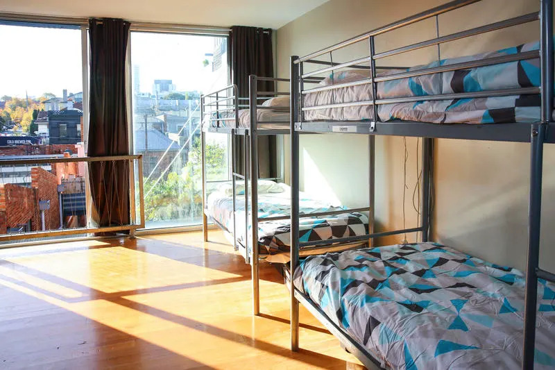 One of the light-filled dorms at Barkly Backpackers - one of the best hostels in Melbourne