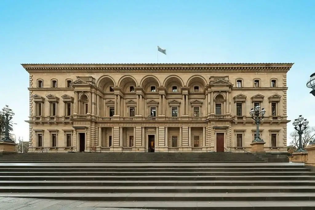 The outside of the imposing Old Treasury Building in Melbourne, which houses an interesting museum